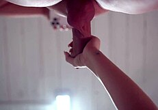 stepsister punished in garage for skipping homework sheer top