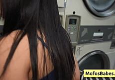 sexy horny teen brunette nikki mars wet blowjobs jason legend public laundry