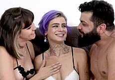 Bet you wish you joined our 3some gaping her tight ass with huge cocks