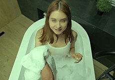 Stepsister's desperate plea joins stepbro shower. Wet t-shirt hugs taboo pussy dirty talk pov