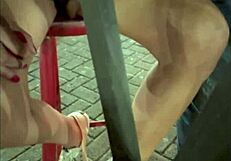 exhibitionist wife flashes then takes cock deep in the car