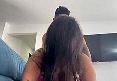 Big ass latina slurps my cock then i pound her pussy hard!
