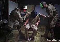 Arab army girls sneak pissing and blowjobs with old military actor?