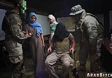 Arab army girls sneak pissing and blowjobs with old military actor?