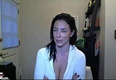 Jelena Jensen Rams Dildo Deep into Her Hairy Pussy with Dirty Talk