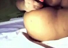 Young wife Karina plays with huge buttplug alongside Lucas