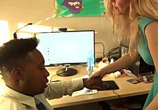 jamie foster can't resist sucking and riding her black employee's massive bbc