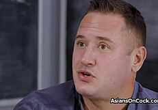 Asian spinner rides teacher cock by chalkboard 😏🍆💦