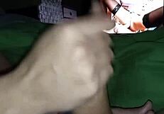 back from vacation with creamy handjob milking my load