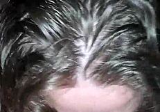 Milf slurps cock hungrily in provocative blowjob tease