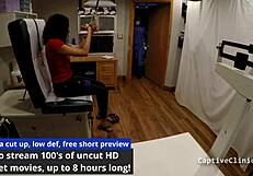 Blindfolded petite Latina Yasmine Woods screams in latex handcuffs backstage humiliation