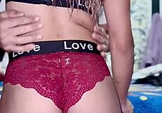 University Student Visits Room for Intimate Homemade Latina Tease in Leggings