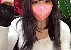 masked asian beauty crossdresses masturbates live on stream