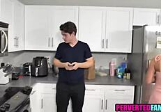 stepsis catches stepbro stroking then bends over for taboo fuck session