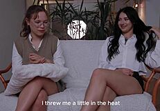 wife instructs cute college neighbor girl deepthroat gag spit on hubby's cock double blowjob