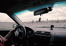 Long haired teen sucks monster cock fucks outdoors for license