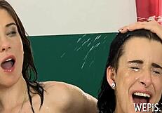strumpets drench each other in hot piss streams!