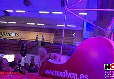 Blonde Spanish pornstar teases with erotic strip and sensual pole dance