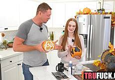 harley love pierce paris teaches how to devour her halloween pie petite teen style
