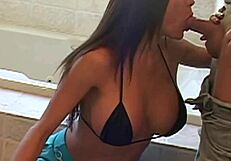 Beautiful babe with huge tits and round ass, you make me so horny bounce them now!