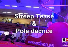 Blonde Spanish pornstar teases with erotic strip and sensual pole dance