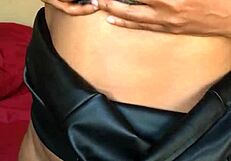 Ebony milf teases her wet pussy with vibrator before peeing everywhere you watching?