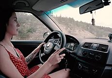 Long haired teen sucks monster cock fucks outdoors for license