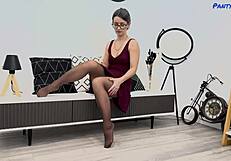 Britney's pantyhose ripped as black cock creampies her wet pussy