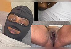 Black Ebony Pussy Dripping Wet Squirts Hard on Dildo Closeup Orgasm Reaction