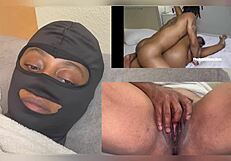 Black Ebony Pussy Dripping Wet Squirts Hard on Dildo Closeup Orgasm Reaction