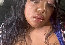 pretty ebony bbw ava knightly claps big tits fat ass around buttplug sexy