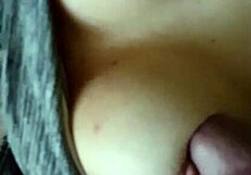 Masturbating Couple Cums Hard On Her Tits