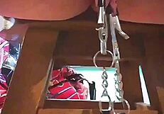 Weights Stretch Her Massive Pink Pussy Lips Wide