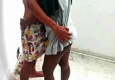 Dad left me home alone with hung builder fucking hard