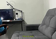 brazilian brunette milf's risky public handjob blowjob on horny homemade cock