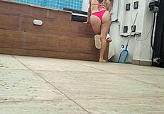 wife cheats on husband banging hot pool boy bareback doggystyle