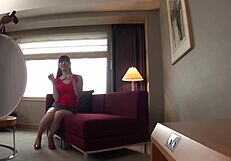 Secret tall busty japanese college girl model audition in miniskirt