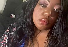 pretty ebony bbw ava knightly claps big tits fat ass around buttplug sexy