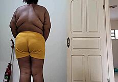 Huge tits brazilian madrasta tries clothes then fucked hard by enteado big ass milf!