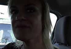 blonde cougar spreads legs for rough car fuck on october 31