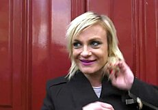 blonde cougar spreads legs for rough car fuck on october 31