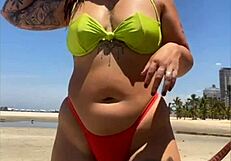Casada Flashes Wedgied Bikini to Grab Attention on Beach!!