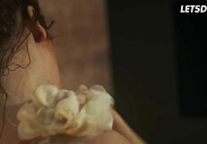 Lottie Magne and Freya Mayer share intimate kisses