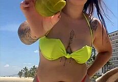 Casada Flashes Wedgied Bikini to Grab Attention on Beach!!