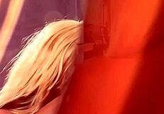 nicole gropes herself watching blonde brittney ride rockman pleasure with big fake tits pussy lick