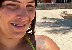 Casada Flashes Wedgied Bikini to Grab Attention on Beach!!