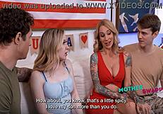 sarah jessie and alaina taylor tricked into milf gangbang lick fest