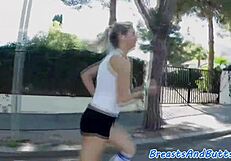 big tit milf babe picked up for intense ass shaking missionary fucking with huge boobs bouncing