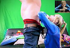 slutty blonde cosplay teen sucks and fucks monster cock rough in taboo hardcore