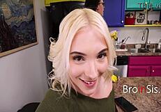 my slutty teen stepsis gets fucked right under stepmom's nose